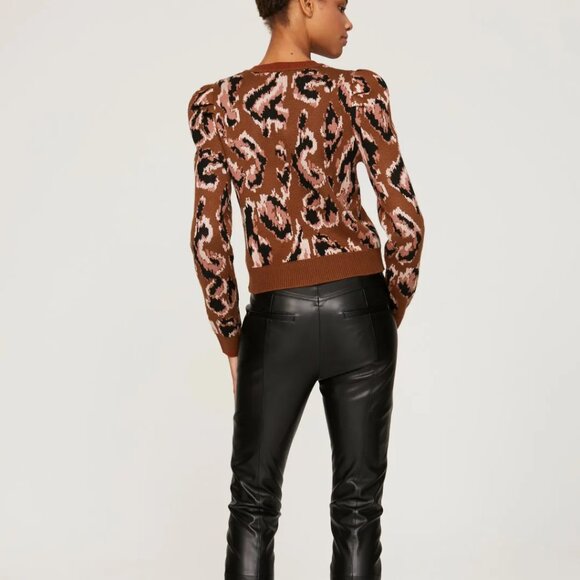 Brown Animal Print Sweater Brown Animal Print Sweater - Picture 3 of 5